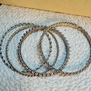 Four Piece Silver Bangle Set